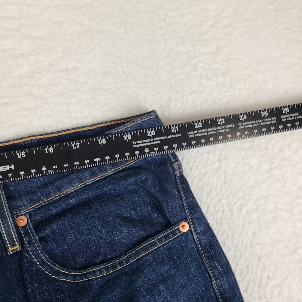 Levi's 505 Jeans Mens 40x32 Blue Regular Fit Straight Waterless Dark Wash Denim